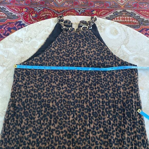 NWT Joie Leopard Print Halter Top Sheath Lightly Pleated Cocktail Dress - Picture 11 of 14